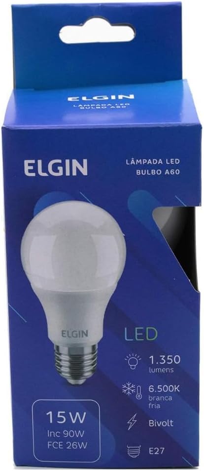 Kit Lampada led 15W 6500k Branco Frio Bivolt - Elgin - 10 Unidades